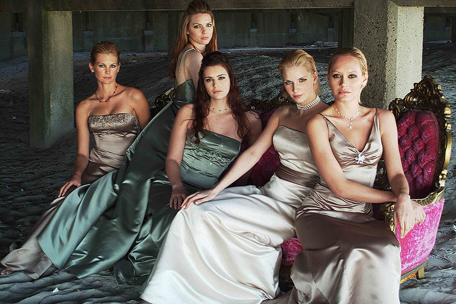 Bridesmaids ecommerce lookbook on NYC pier by Dorothy Shi