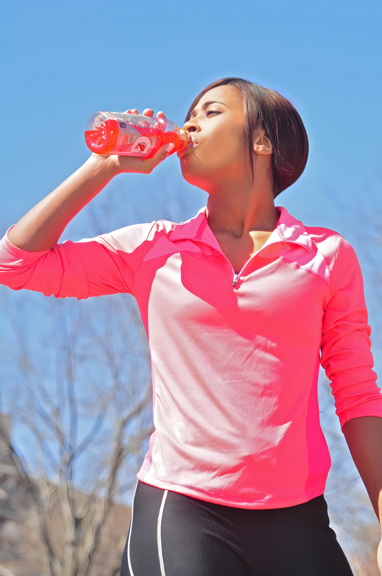 Gatorade commercial lifestyle print — fitness model outdoors, NYC by Dorothy Shi