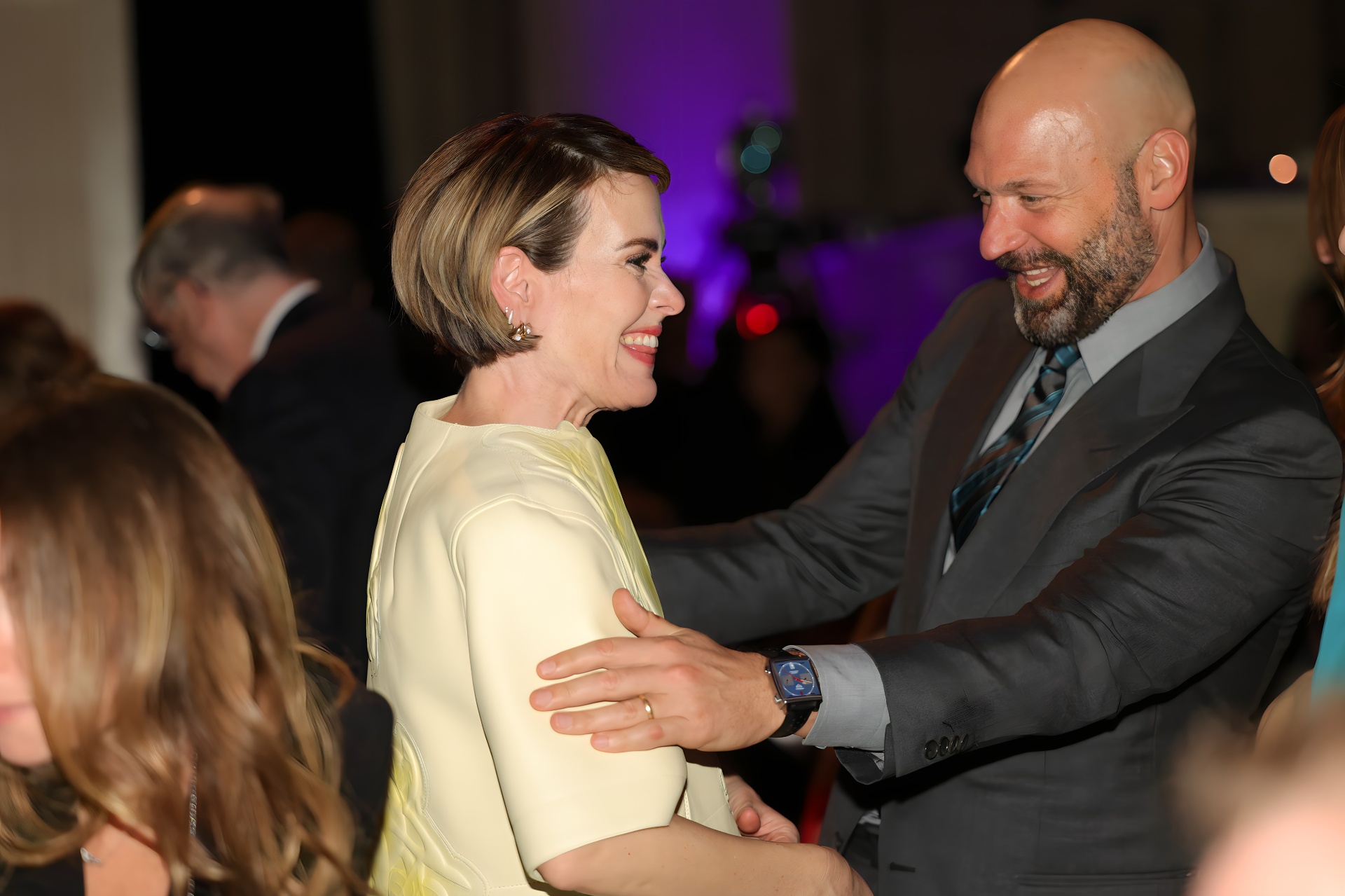 Sarah Paulson and Corey Stoll at a NYC gala photographed by Dorothy Shi