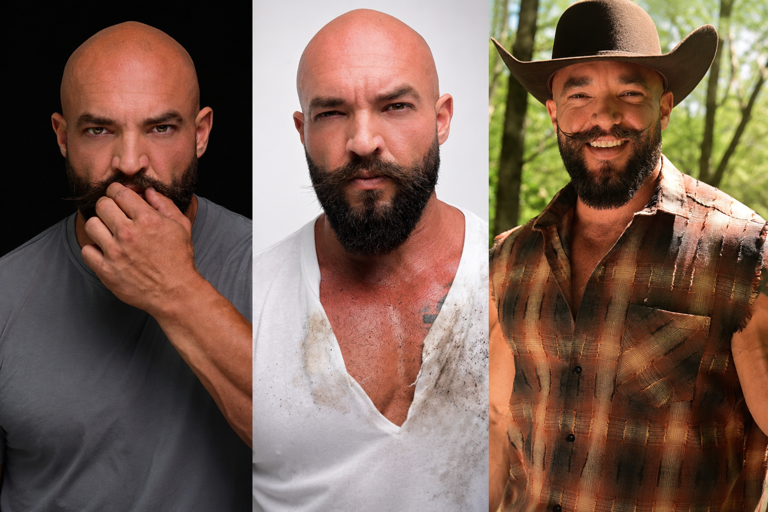Actor type development triptych — three character looks, NYC by Dorothy Shi
