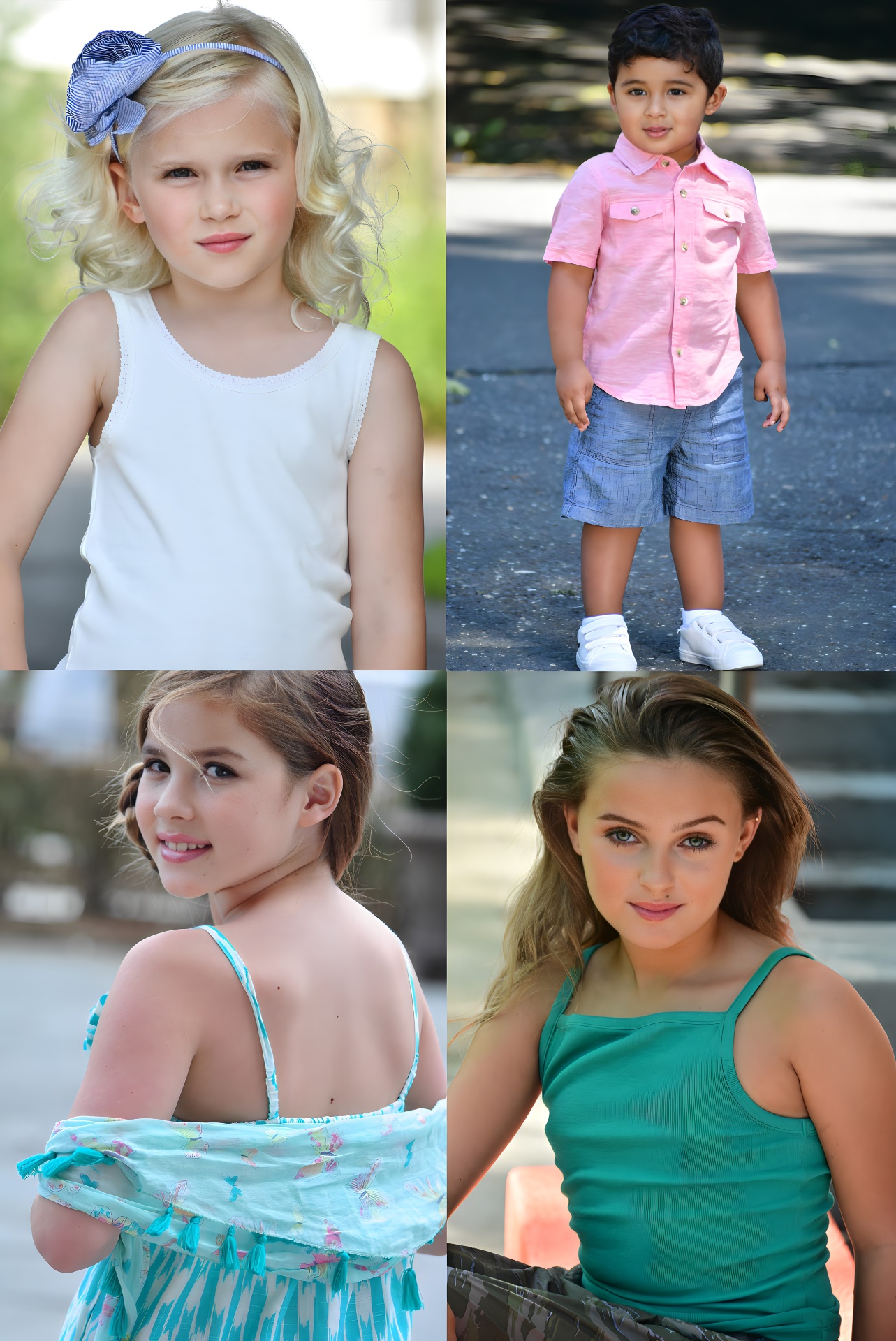 Kids and teen model portfolio composite — lifestyle and beauty NYC